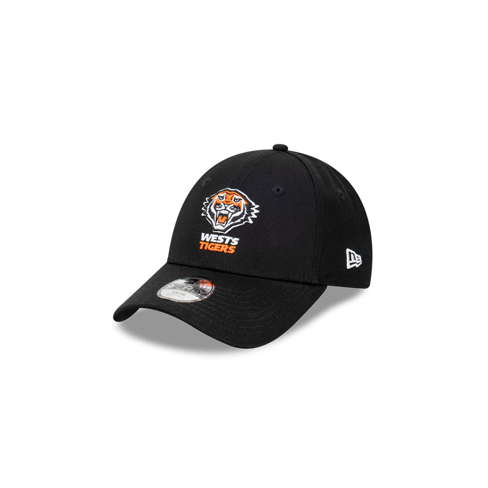 Wests Tigers Youth Hat - NRL 2024 Official Team Colour 9Forty Kids Strapback Cap - New Era