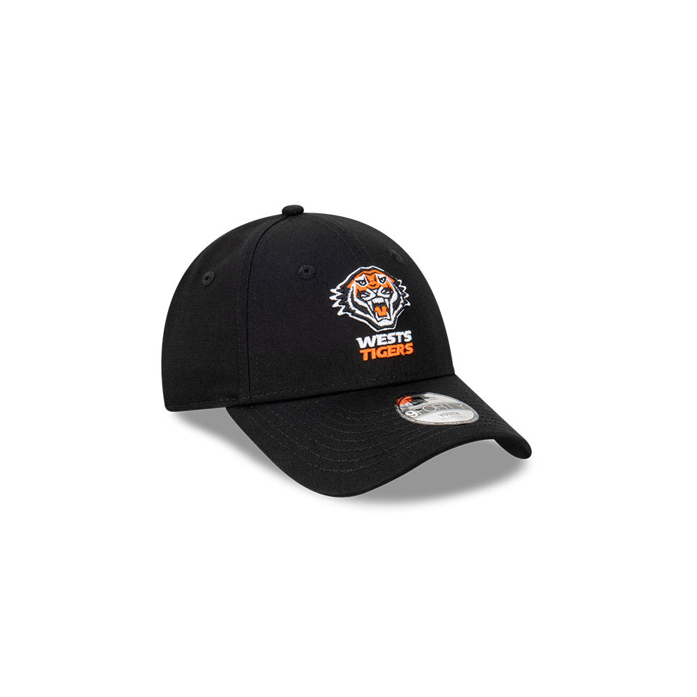 Wests Tigers Youth Hat - NRL 2024 Official Team Colour 9Forty Kids Strapback Cap - New Era
