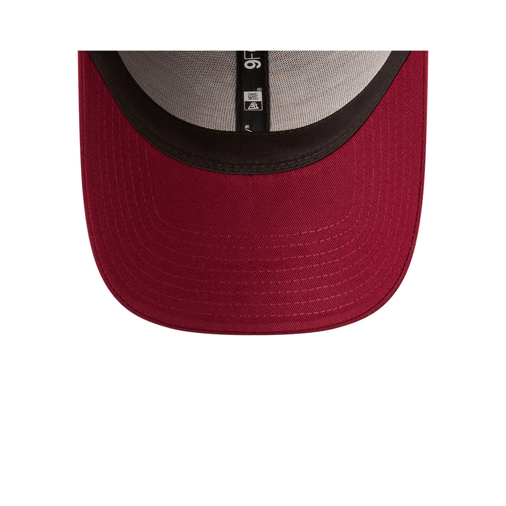 Brisbane Lions Youth Hat - AFL 2025 Badged Maroon OTC 9Forty Kids Strapback Cap - New Era