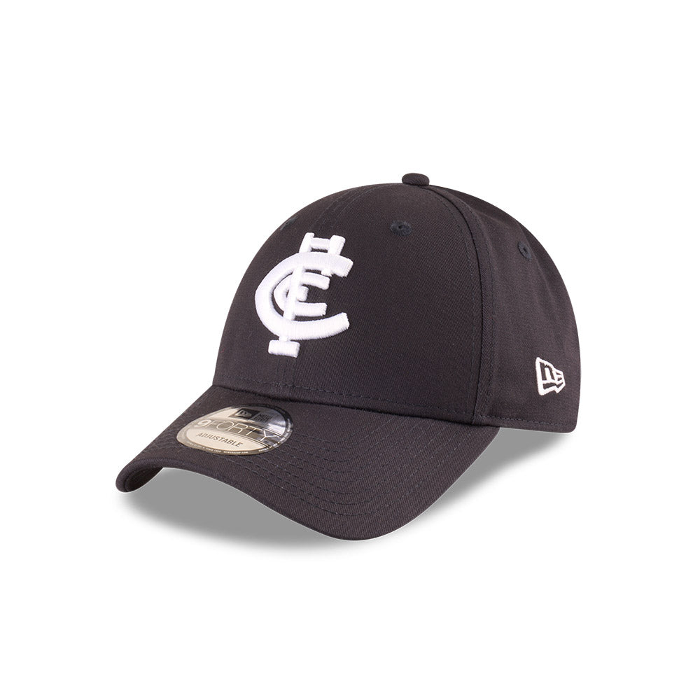 Carlton Blues Hat - 2025 AFL Badged Navy OTC 9Forty Strapback Cap - New Era
