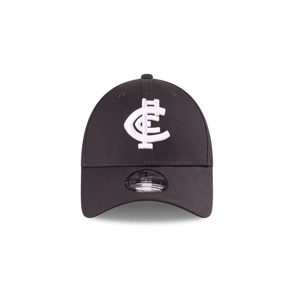 Carlton Blues Hat - 2025 AFL Badged Navy OTC 9Forty Strapback Cap - New Era