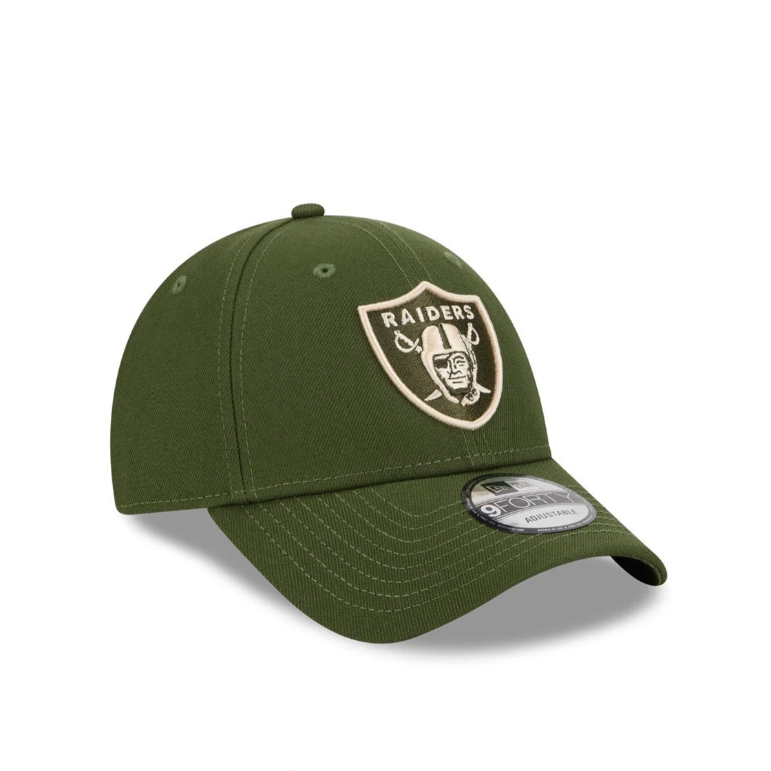 Las Vegas Raiders Hat - Rifle Green Ivory NFL 9Forty Snapback Cap - New Era