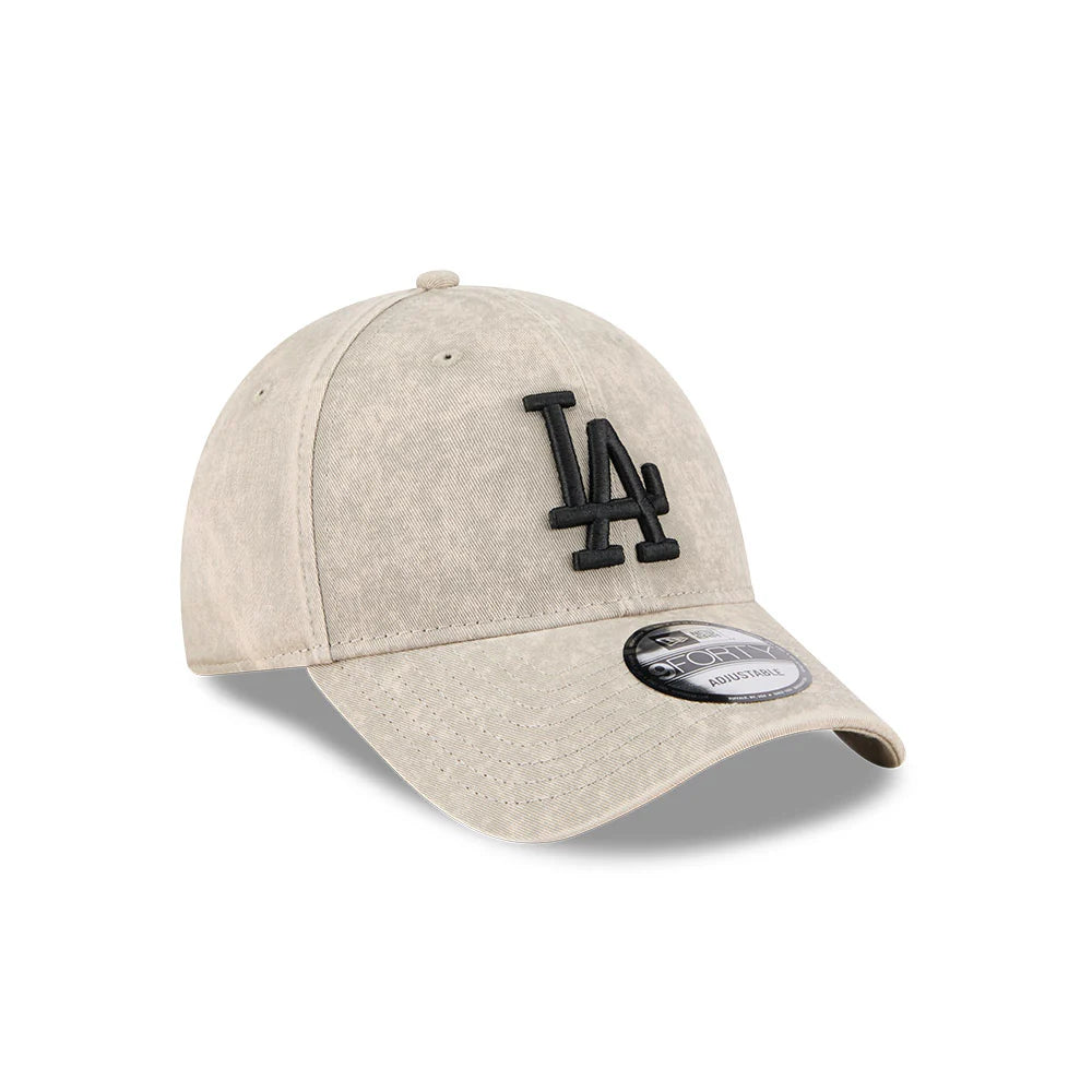 LA Dodgers Hat - Washed Pebble Black MLB 9Forty Snapback Cap - New Era