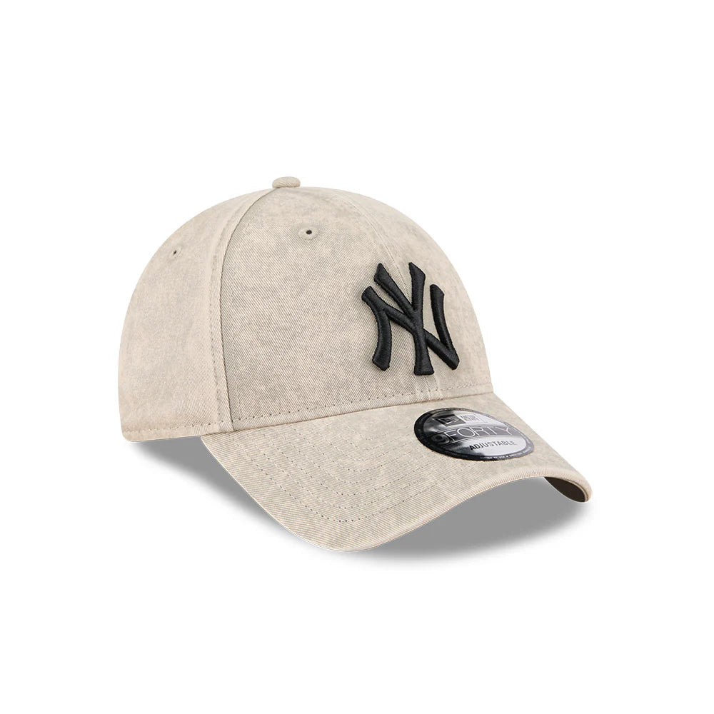 New York Yankees Hat - Washed Pebble Black MLB 9Forty Snapback Cap - New Era