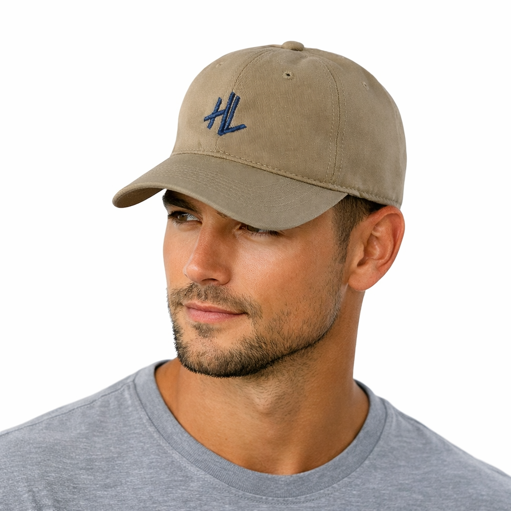 HL Brand Hat - Beige Classic Everyday Essentials Strapback Cap - Hat Locker Exclusive