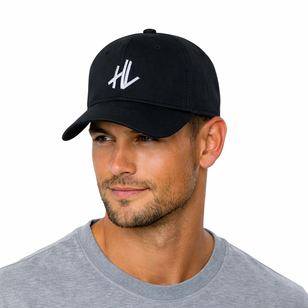 HL Brand Hat - Black Classic Everyday Essentials Strapback Cap - Hat Locker Exclusive