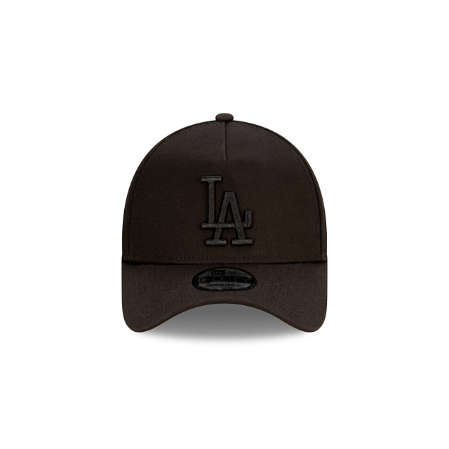 LA Dodgers Hat - Black on Black 9Forty A-Frame MLB Snapback Cap - New Era