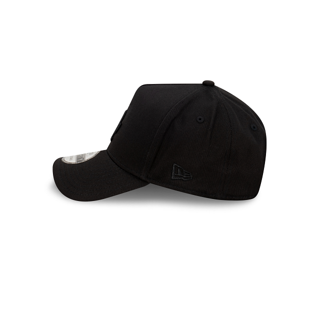 LA Dodgers Hat - Black on Black 9Forty A-Frame MLB Snapback Cap - New Era