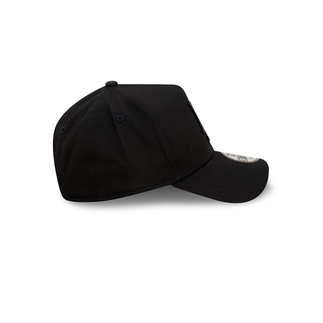 LA Dodgers Hat - Black on Black 9Forty A-Frame MLB Snapback Cap - New Era