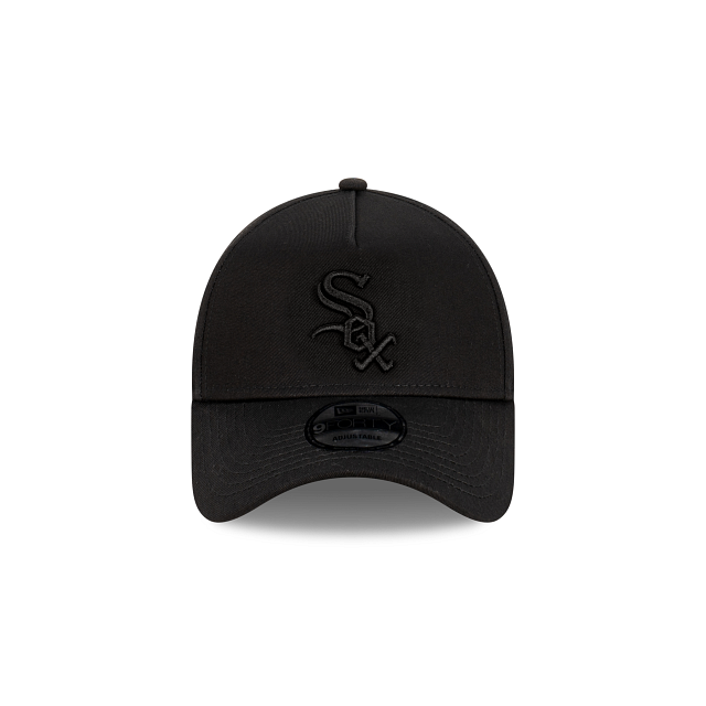 Chicago White Sox Hat - Black on Black 9Forty A-Frame MLB Snapback Cap - New Era