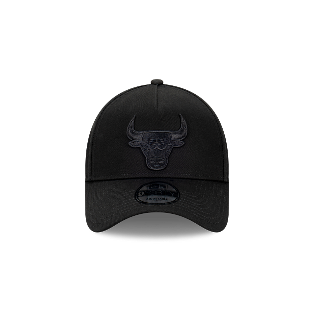 Chicago Bulls Hat - Black on Black 9Forty A-Frame NBA Snapback Cap - New Era