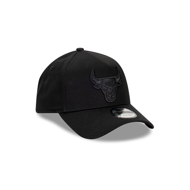 Chicago Bulls Hat - Black on Black 9Forty A-Frame NBA Snapback Cap - New Era