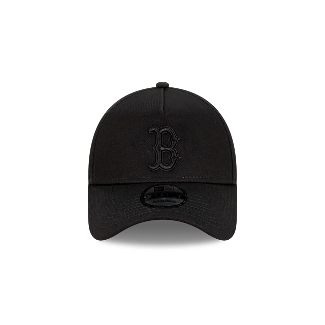 Boston Red Sox Hat - Black on Black 9Forty A-Frame MLB Snapback Cap - New Era