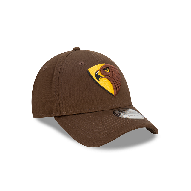 Hawthorn Hawks Hat - Official Team Colour AFL Essentials 9Forty Strapback Cap - New Era