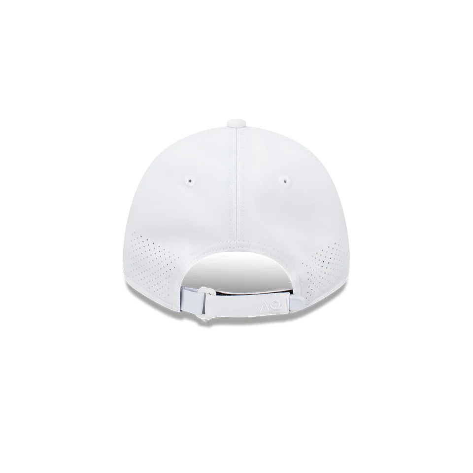 Australian Open Hat - 2024 Performance Core AO White 9Forty Strapback Cap - New Era