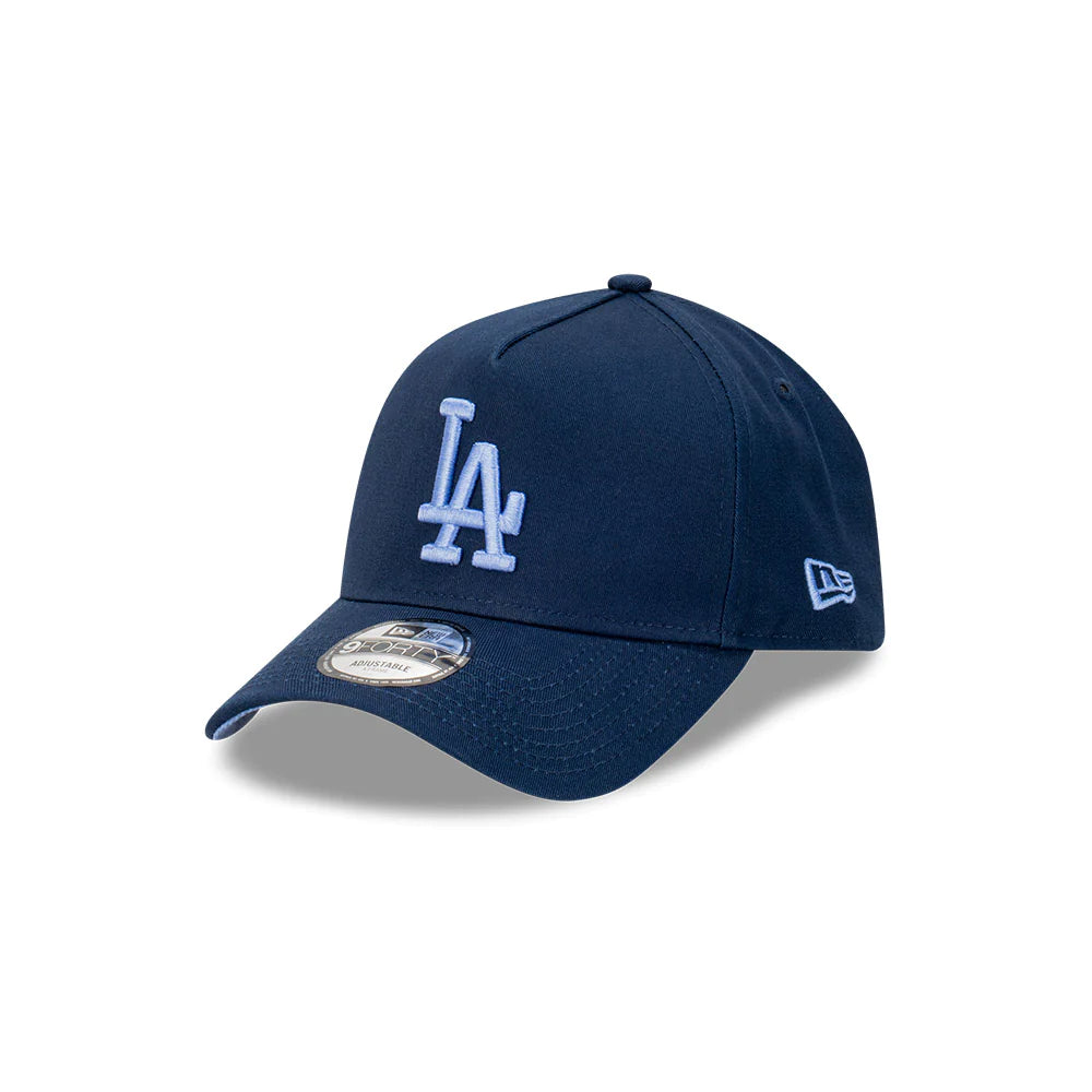 LA Dodgers Hat - Midnight Ice Blue 9Forty A-Frame MLB Snapback Cap - New Era