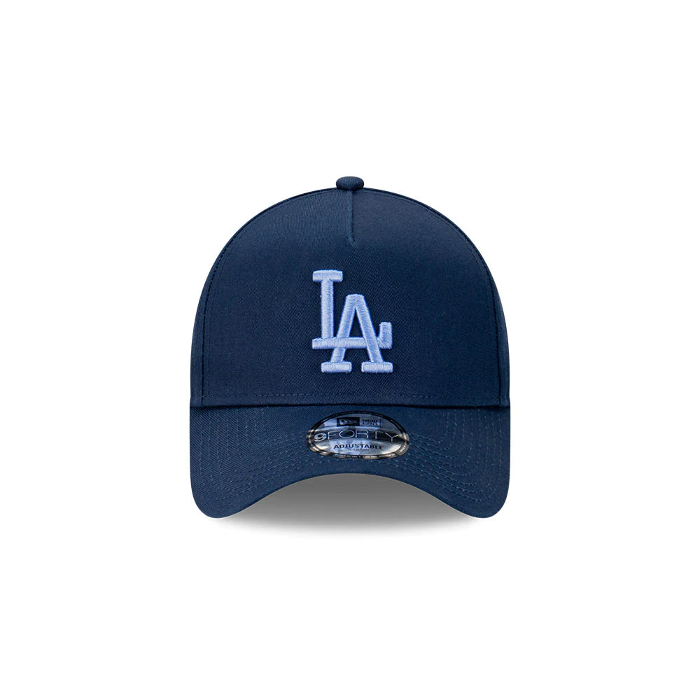 LA Dodgers Hat - Midnight Ice Blue 9Forty A-Frame MLB Snapback Cap - New Era