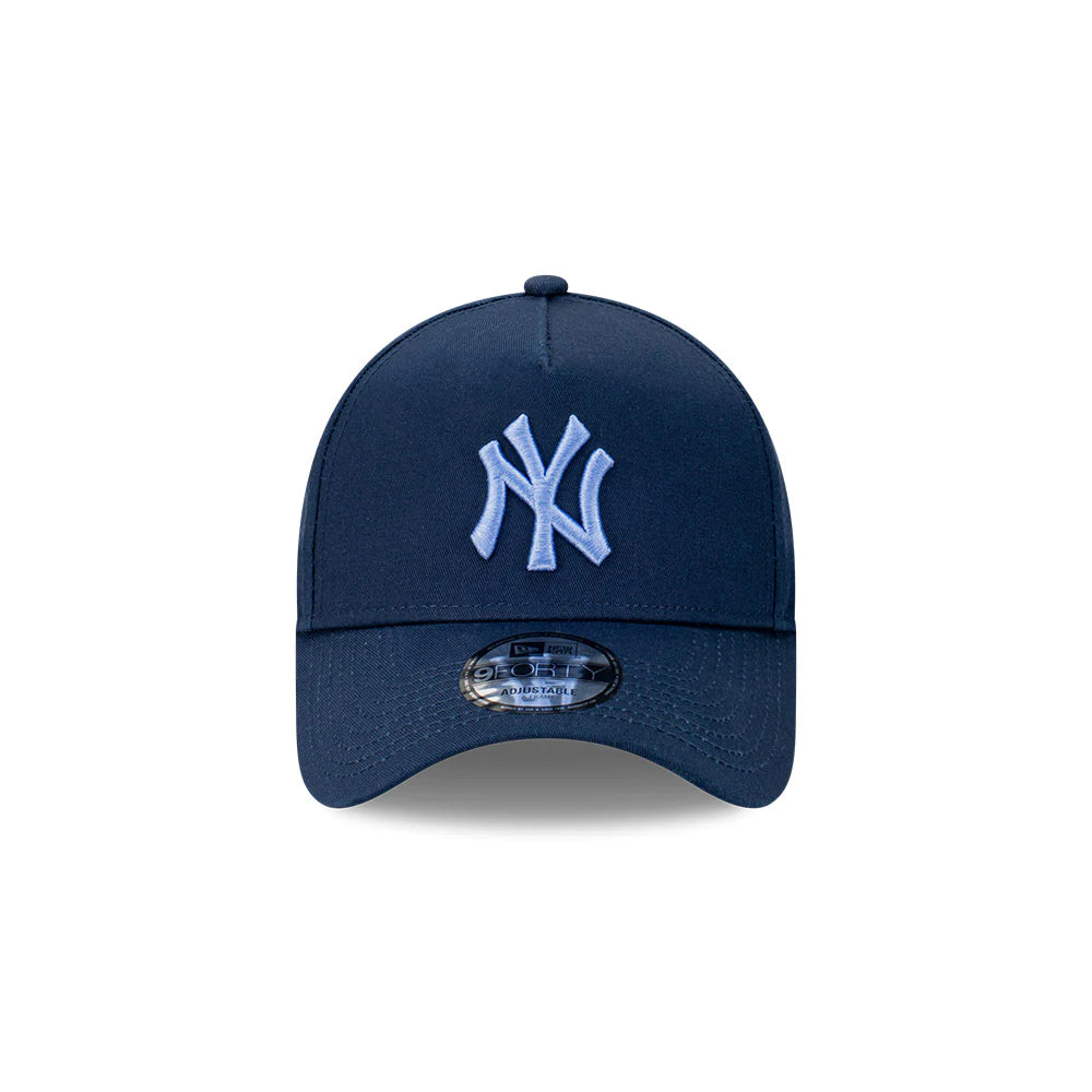 New York Yankees Hat - Midnight Ice Blue 9Forty A-Frame MLB Snapback Cap - New Era