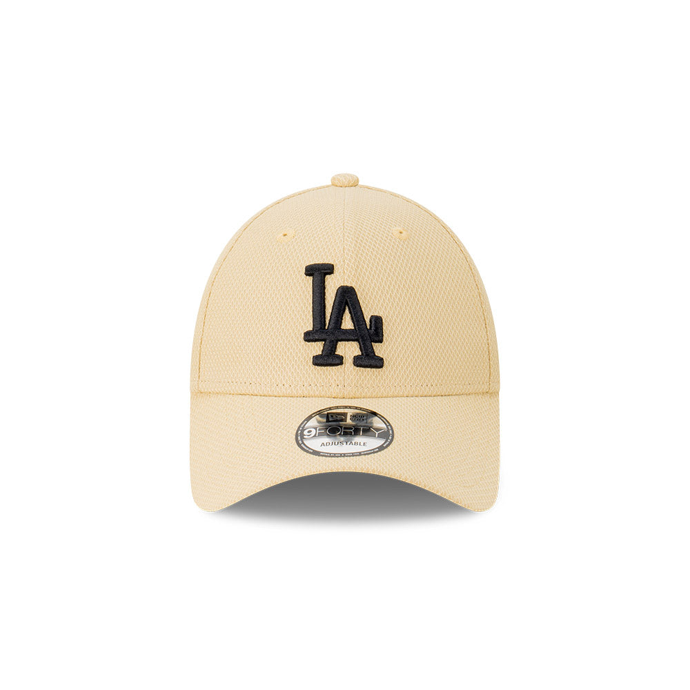 LA Dodgers Hat - Khaki Diamond Mesh MLB 9Forty Strapback Cap - New Era