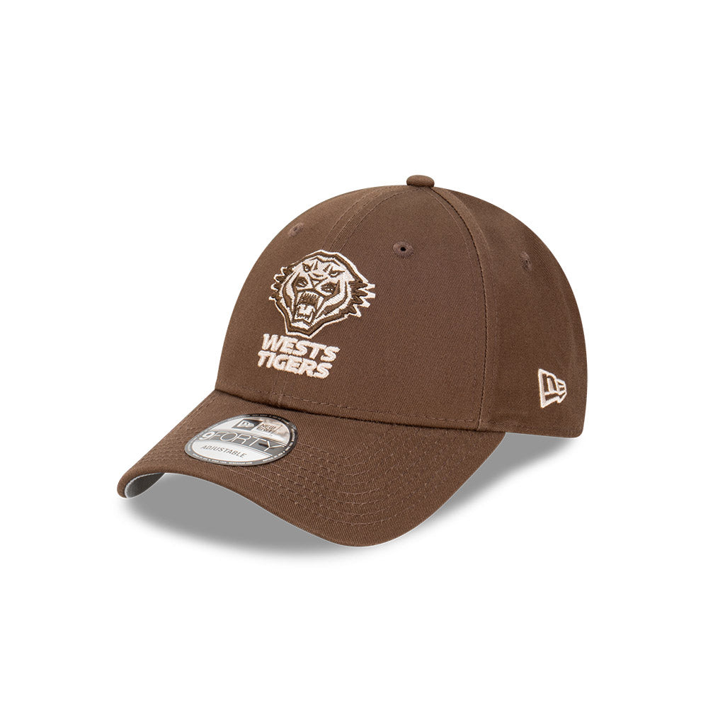 Wests Tigers Hat - 2024 NRL Walnut Stone 9Forty Strapback Cap - New Era