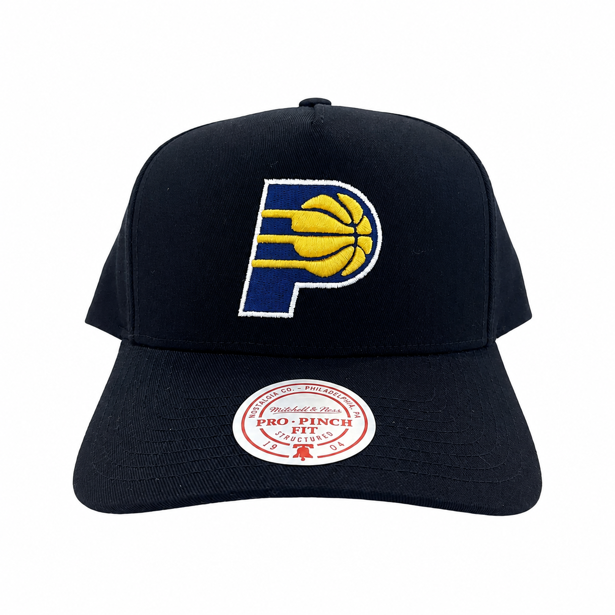 Indiana Pacers Hat - Black Team Colour Pro Pinch NBA Basketball Snapback Cap - Mitchell & Ness