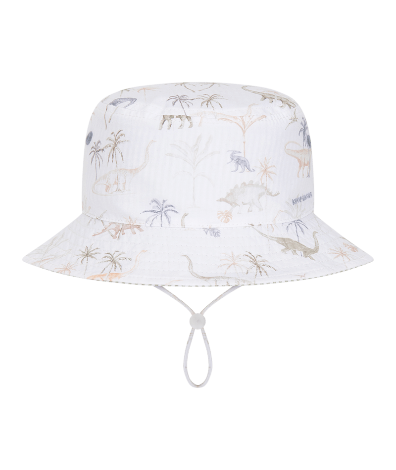 Kooringal Kids Baby Boys Bucket Hat - Off White Dinosaur Print - Richmond