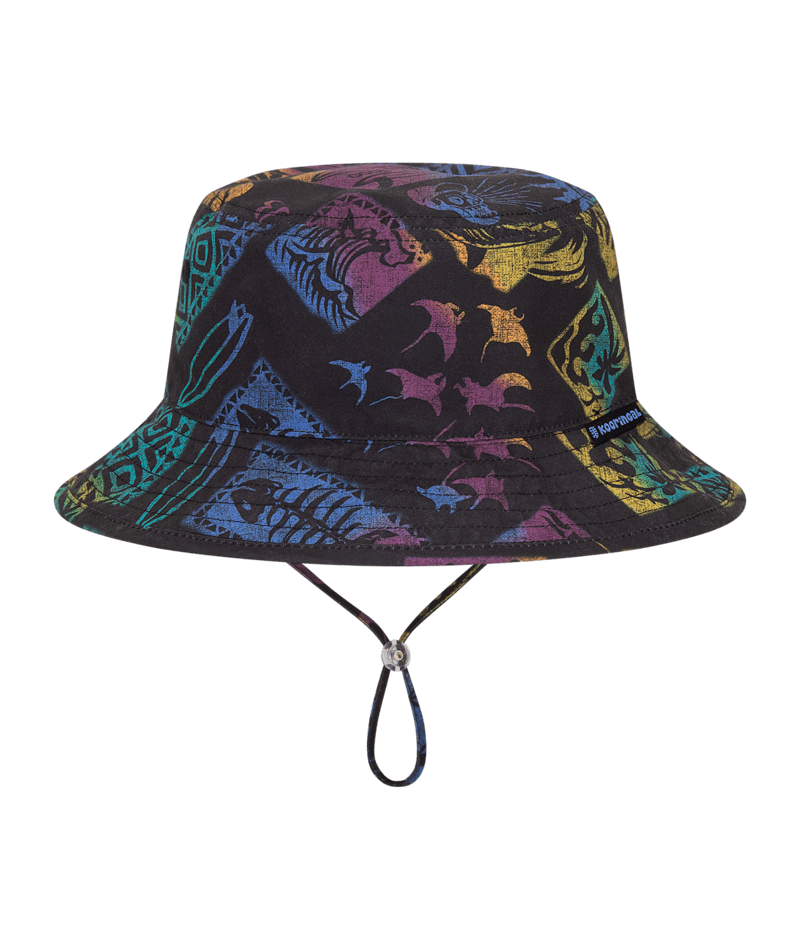 Kooringal Kids Boys Bucket Hat - Black Neon-Charged Print - Breaker