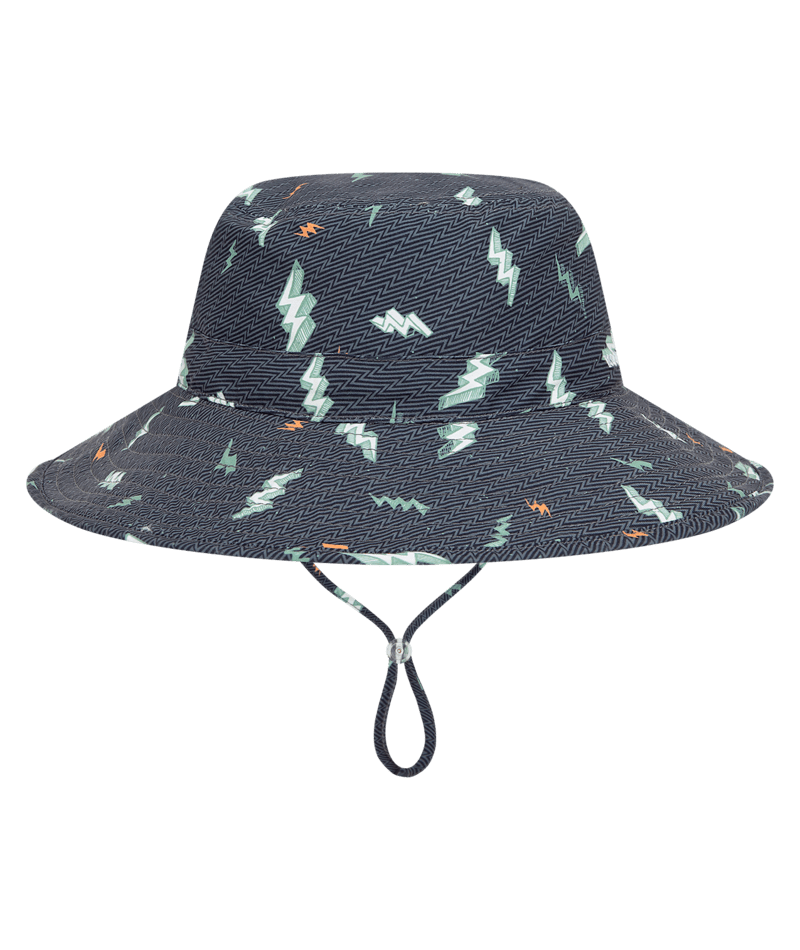 Kooringal Kids Boys Bucket Hat - Charcoal Lightning Print - Zap