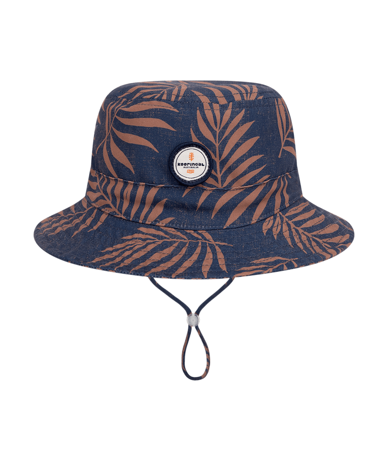 Kooringal Kids Boys Bucket Hat - Deep Navy Palm Print - Roko
