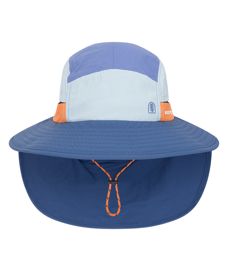 Kooringal Kids Boys Wide Brim Legionnaire Hat - Blue And Orange Design - Larapinta