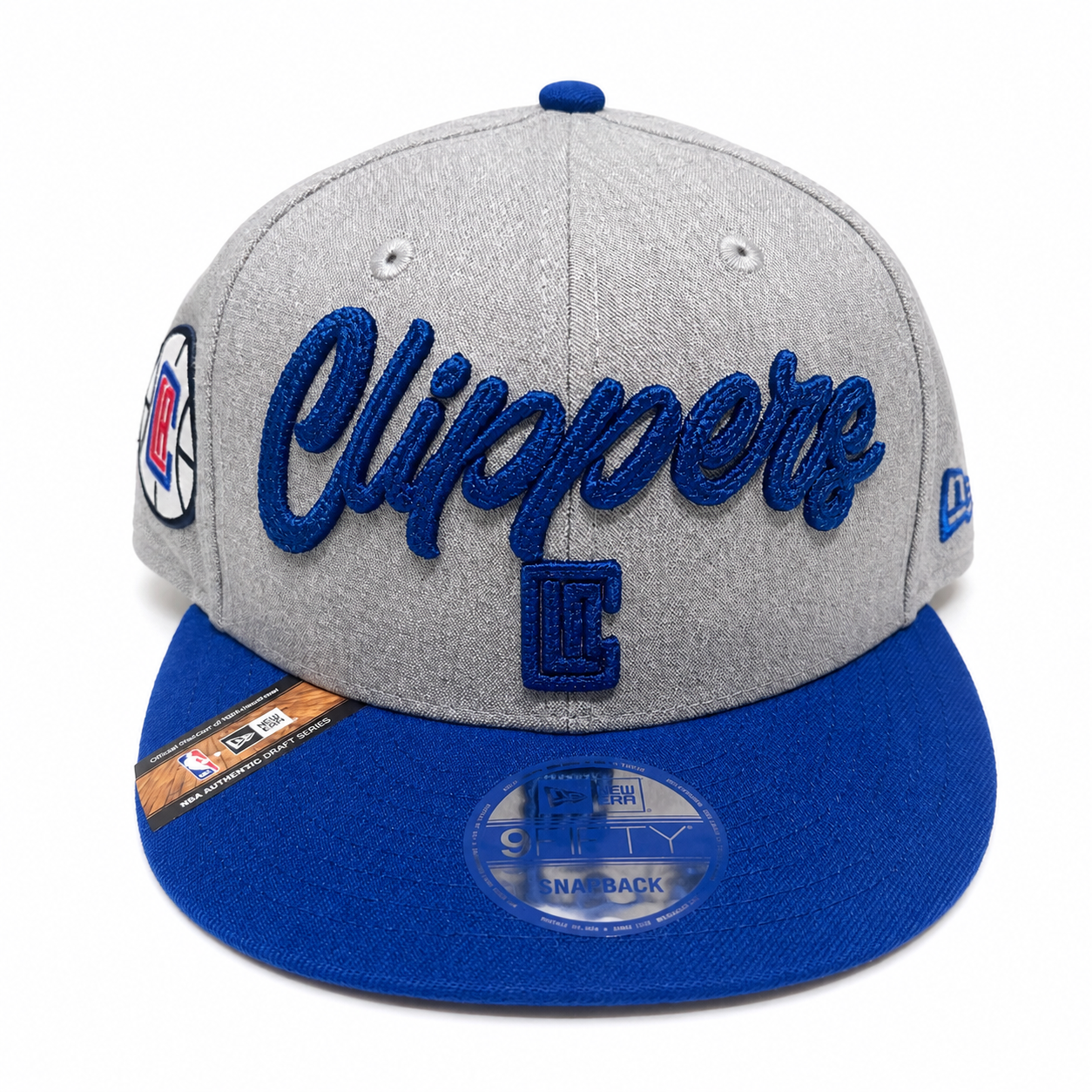 LA Clippers Hat - Vintage Grey Blue NBA 20 Draft 9Fifty Snapback Cap - New Era