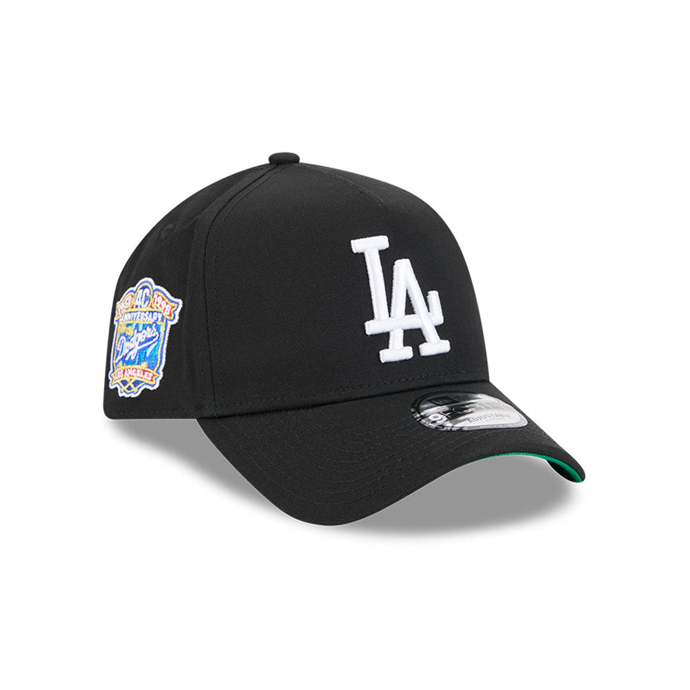 LA Dodgers Hat - Black Anniversary 9Forty A-Frame MLB Snapback Cap - New Era