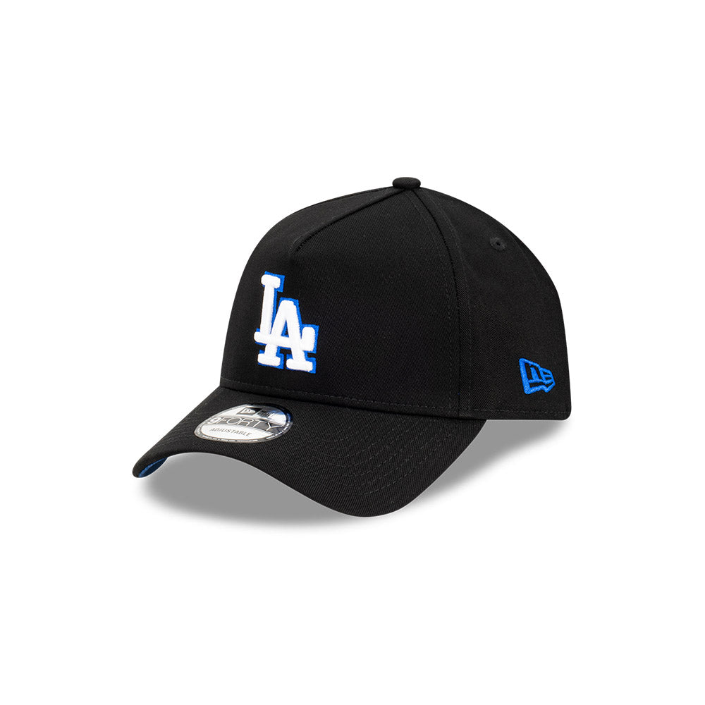 LA Dodgers Hat - Black Royal Blue White 9Forty A-Frame MLB Snapback Cap - New Era