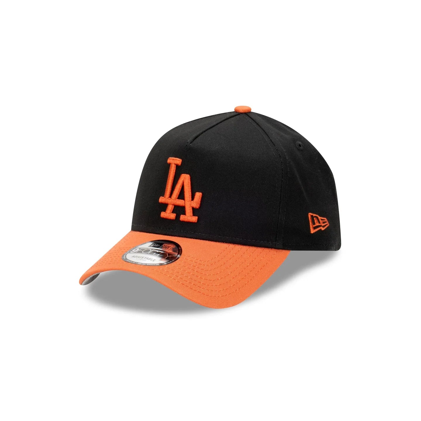 LA Dodgers Hat Burnt Redwood 2 Tone Black Orange 9Forty A Frame MLB Snapback Cap New Era