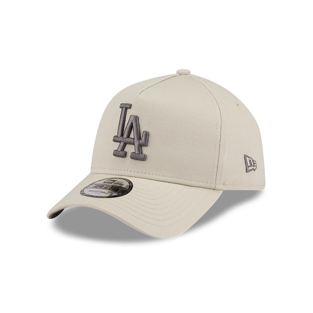 LA Dodgers Hat - Concrete White 9Forty A-Frame MLB Snapback Cap - New Era