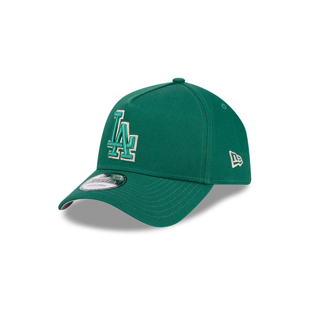 LA Dodgers Hat - Deep Emerald Green 9Forty A-Frame MLB Snapback Cap - New Era