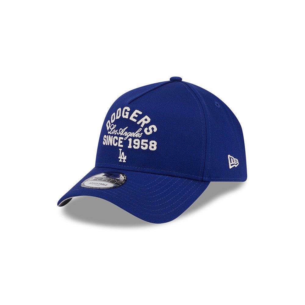 LA Dodgers Hat - Heritage Official Team Colour Blue 9Forty A-Frame MLB Snapback Cap - New Era
