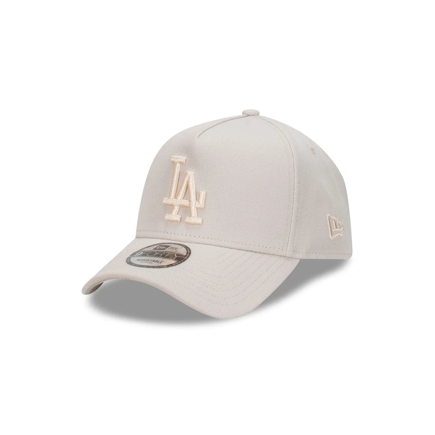 LA Dodgers Hat - Stone Ivory Repreve 9Forty A-Frame MLB Snapback Cap - New Era