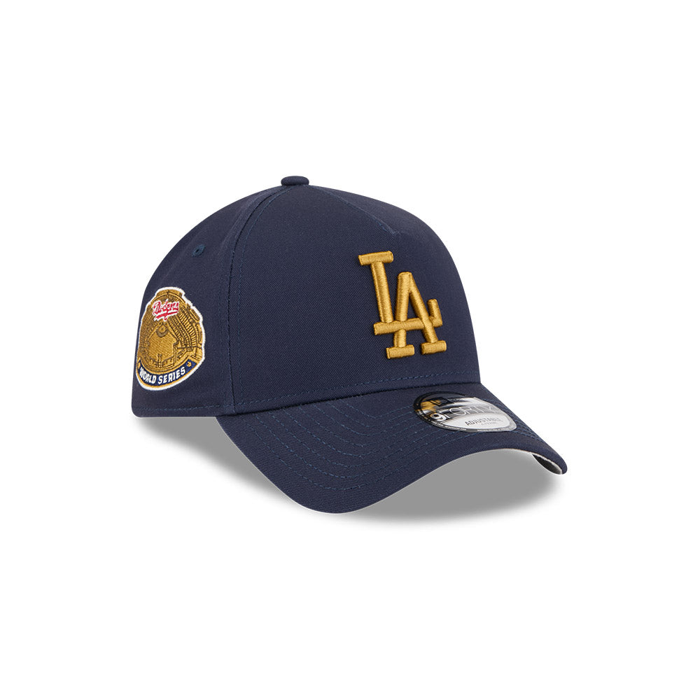 LA Dodgers Hat - World Series Navy 9Forty A-Frame MLB Snapback Cap - New Era