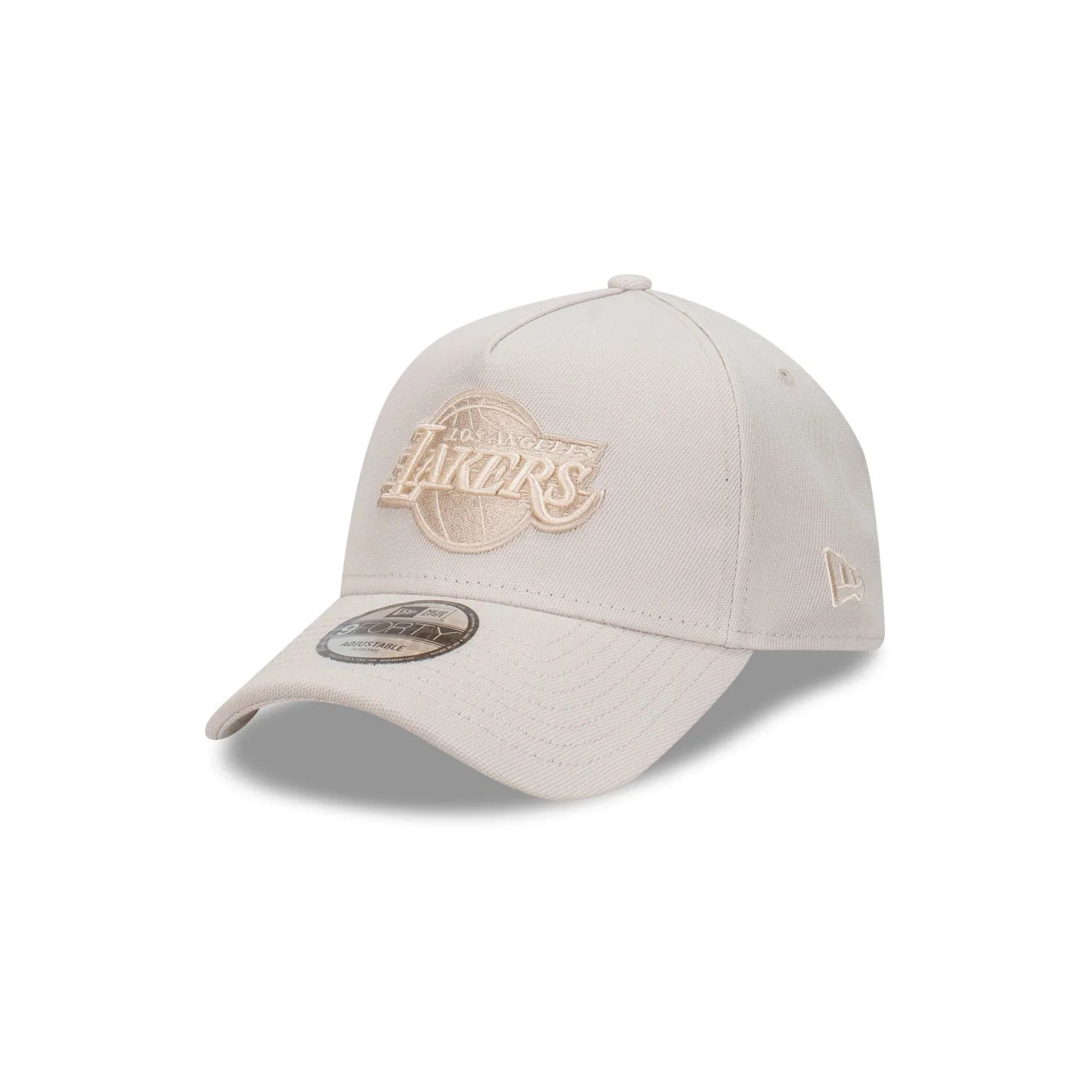 LA Lakers Hat - Stone Ivory Repreve 9Forty A-Frame NBA Snapback Cap - New Era