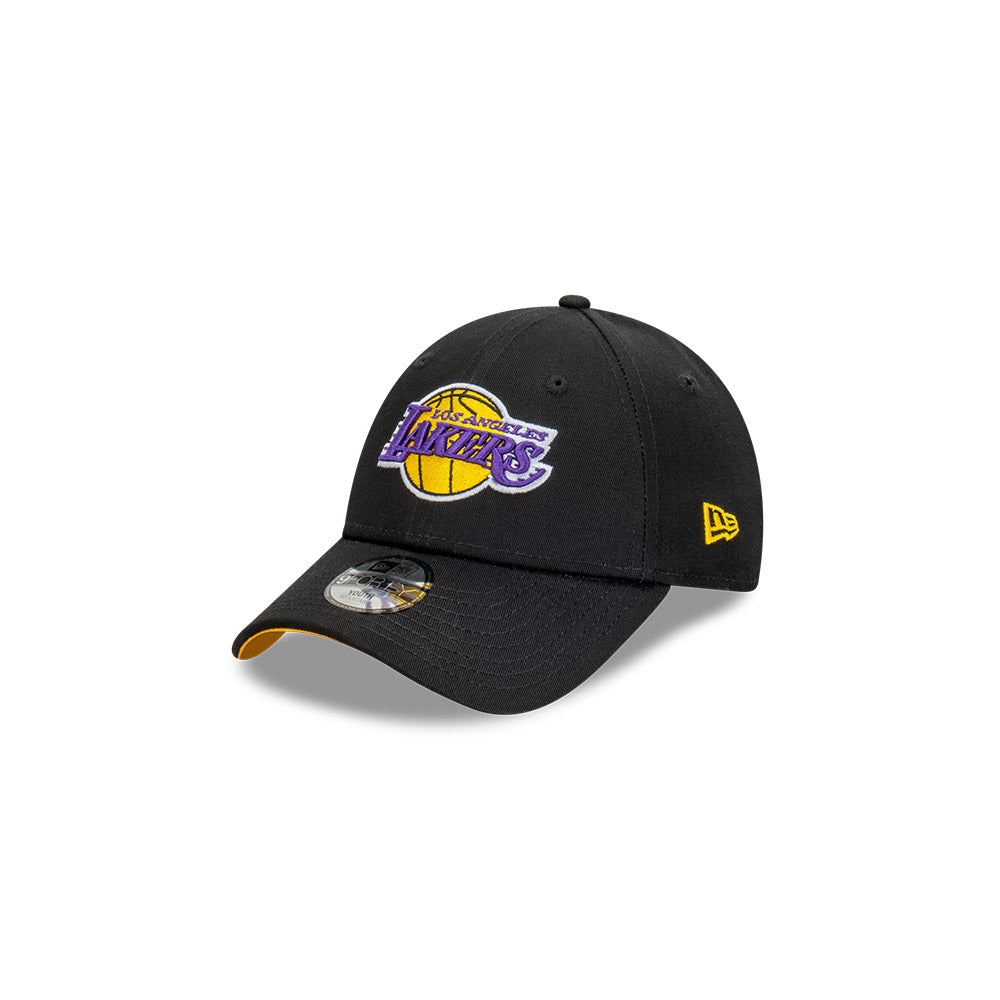 LA Lakers Youth Kids Hat - Official Team Colour Black 9Forty Kids NBA Snapback Cap - New Era