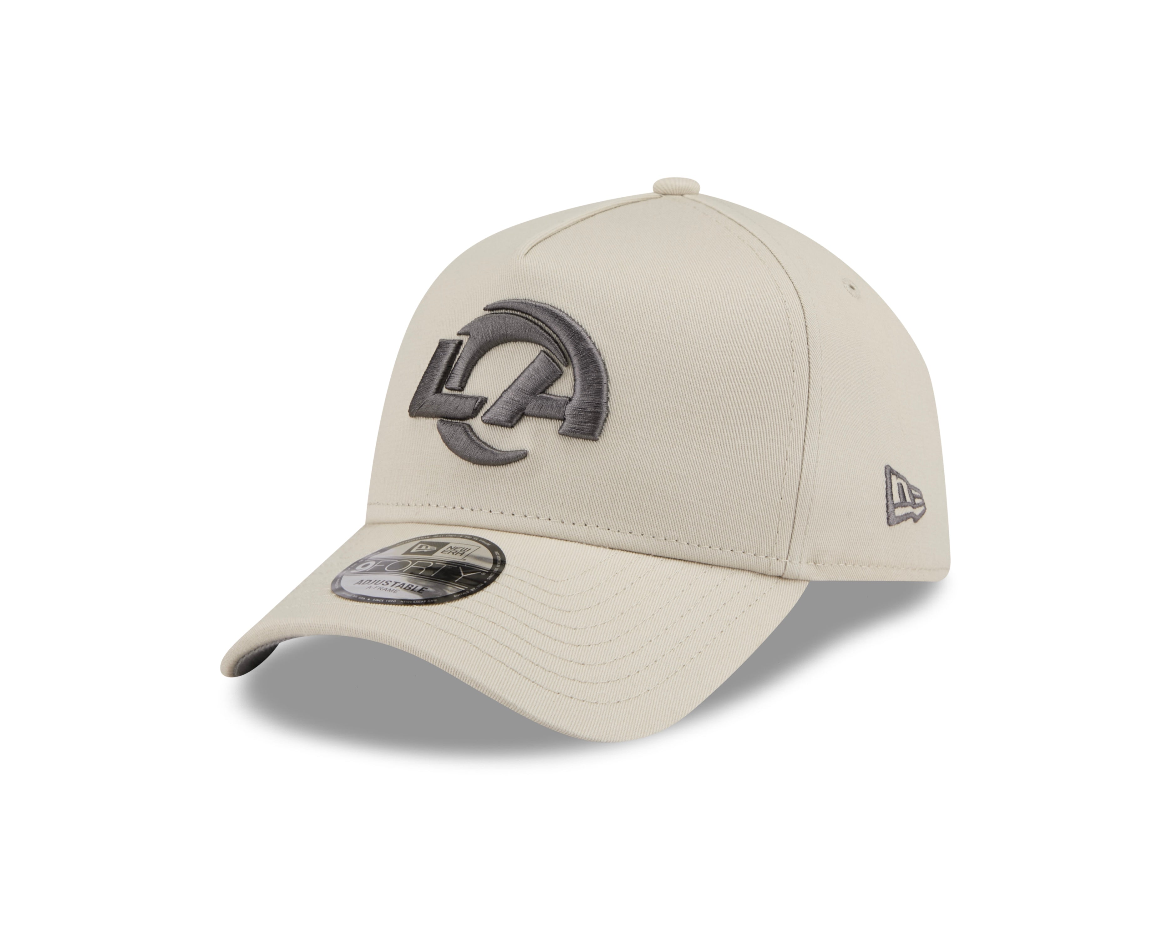 LA Rams Hat - Concrete White 9Forty A-Frame NFL Snapback Cap - New Era