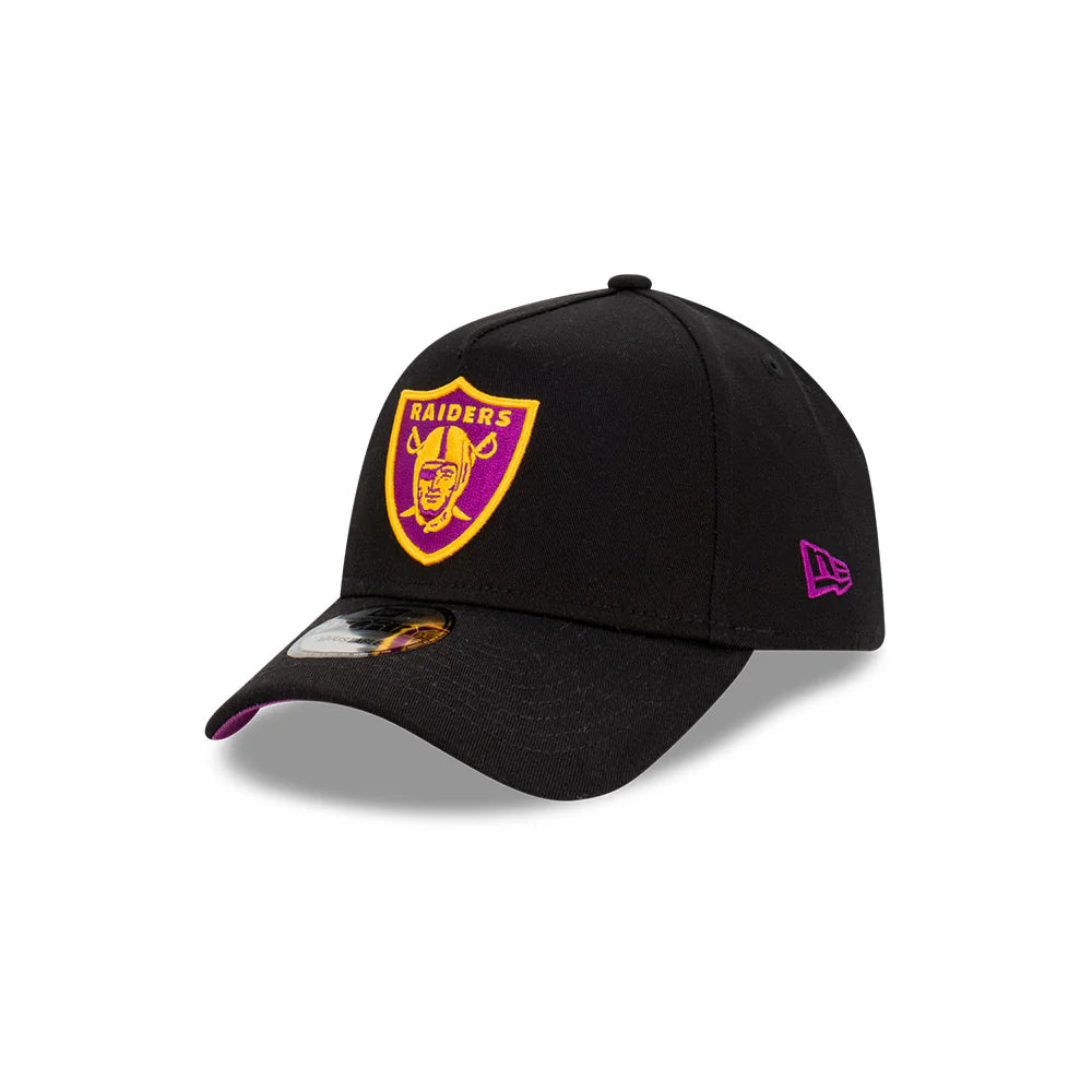 Las Vegas Raiders Hat - Black Passionfruit 9Forty A-Frame NFL Snapback Cap - New Era