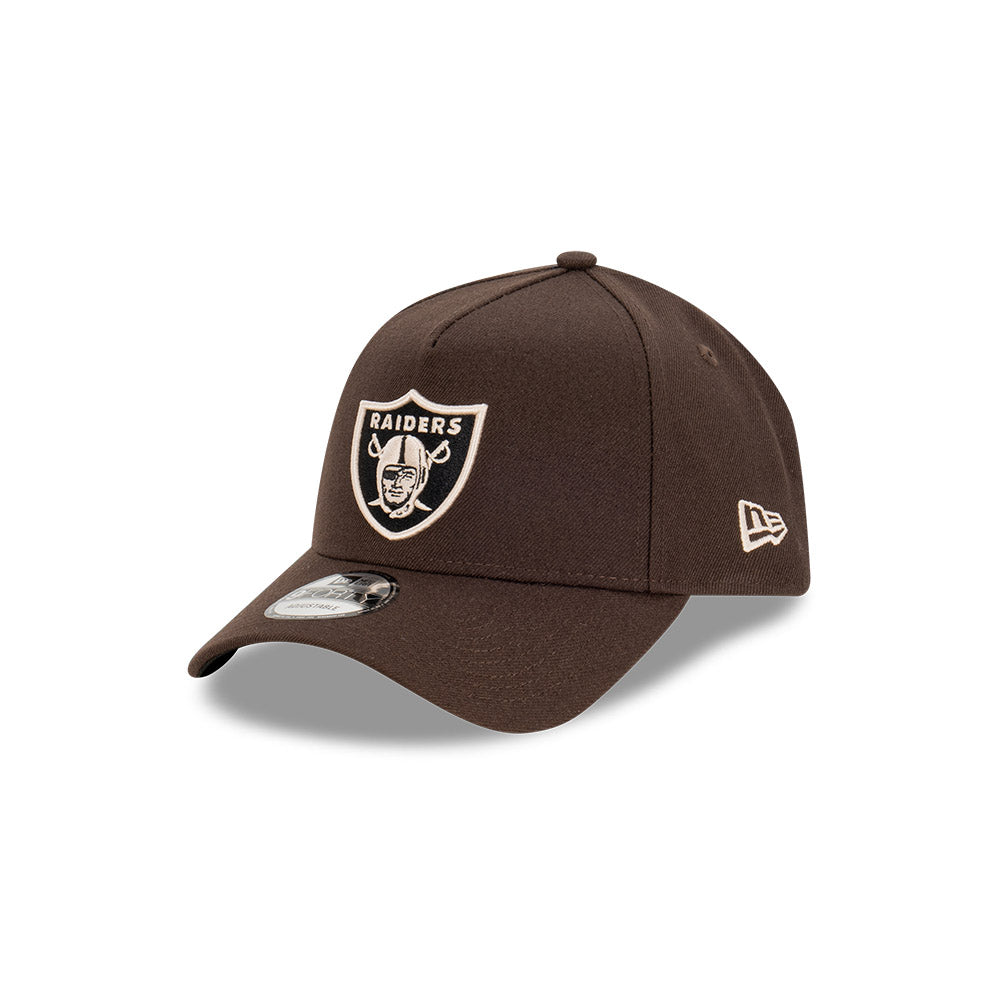 Las Vegas Raiders Hat - Brown Stone 9Forty A-Frame NFL Snapback Cap - New Era