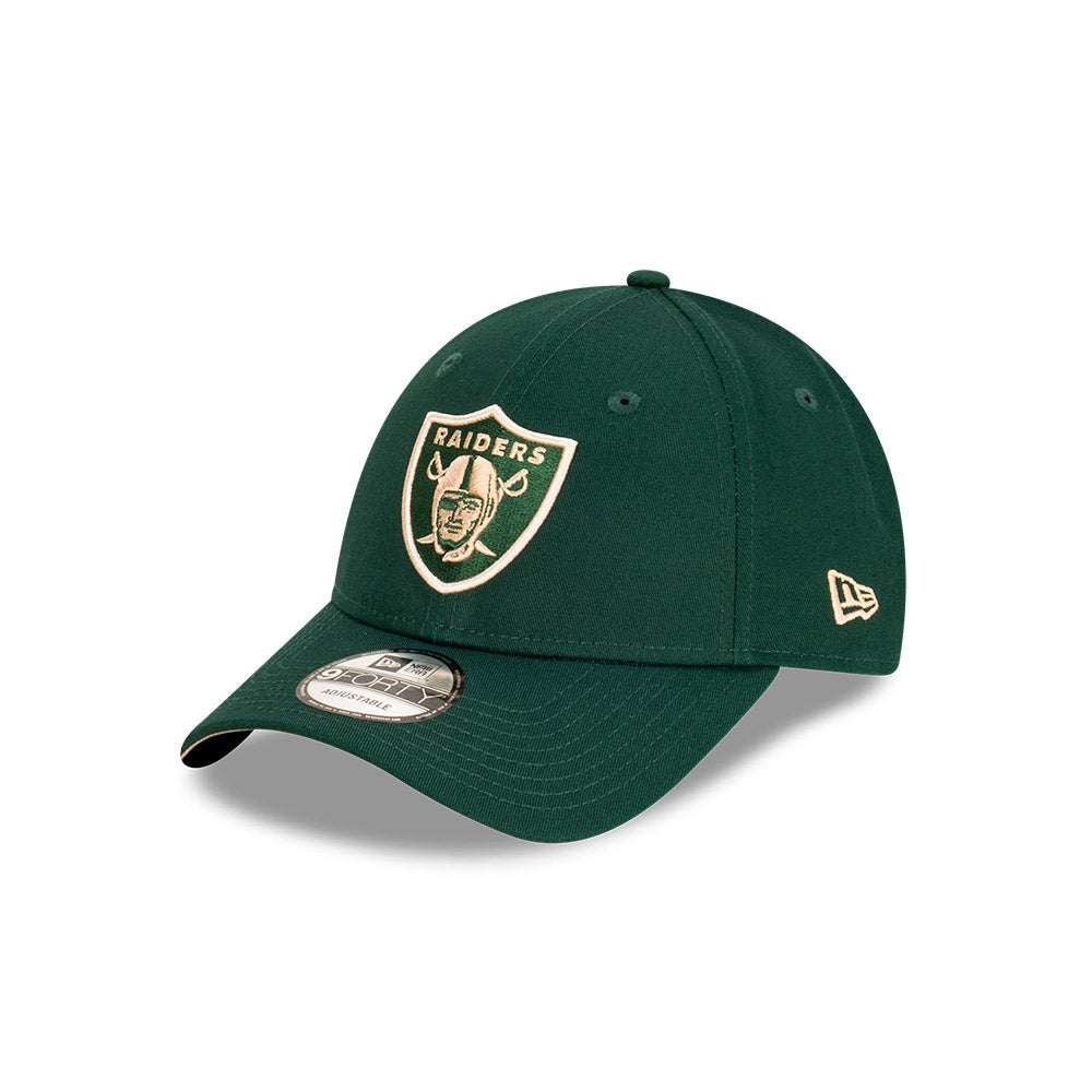 Las Vegas Raiders Hat - Dark Green Camel Stone NFL 9Forty Strapback Cap - New Era