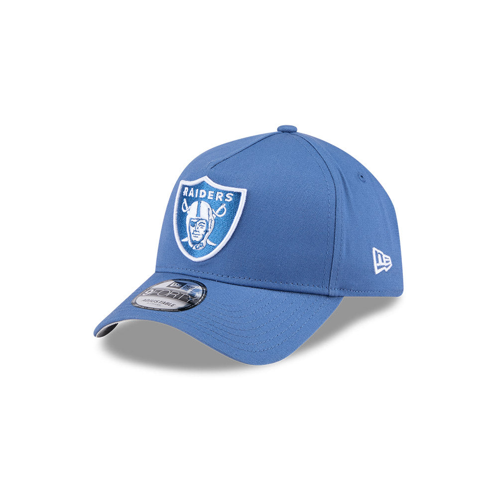 Las Vegas Raiders Hat - Indigo Blue 9Forty A-Frame NFL Snapback Cap - New Era