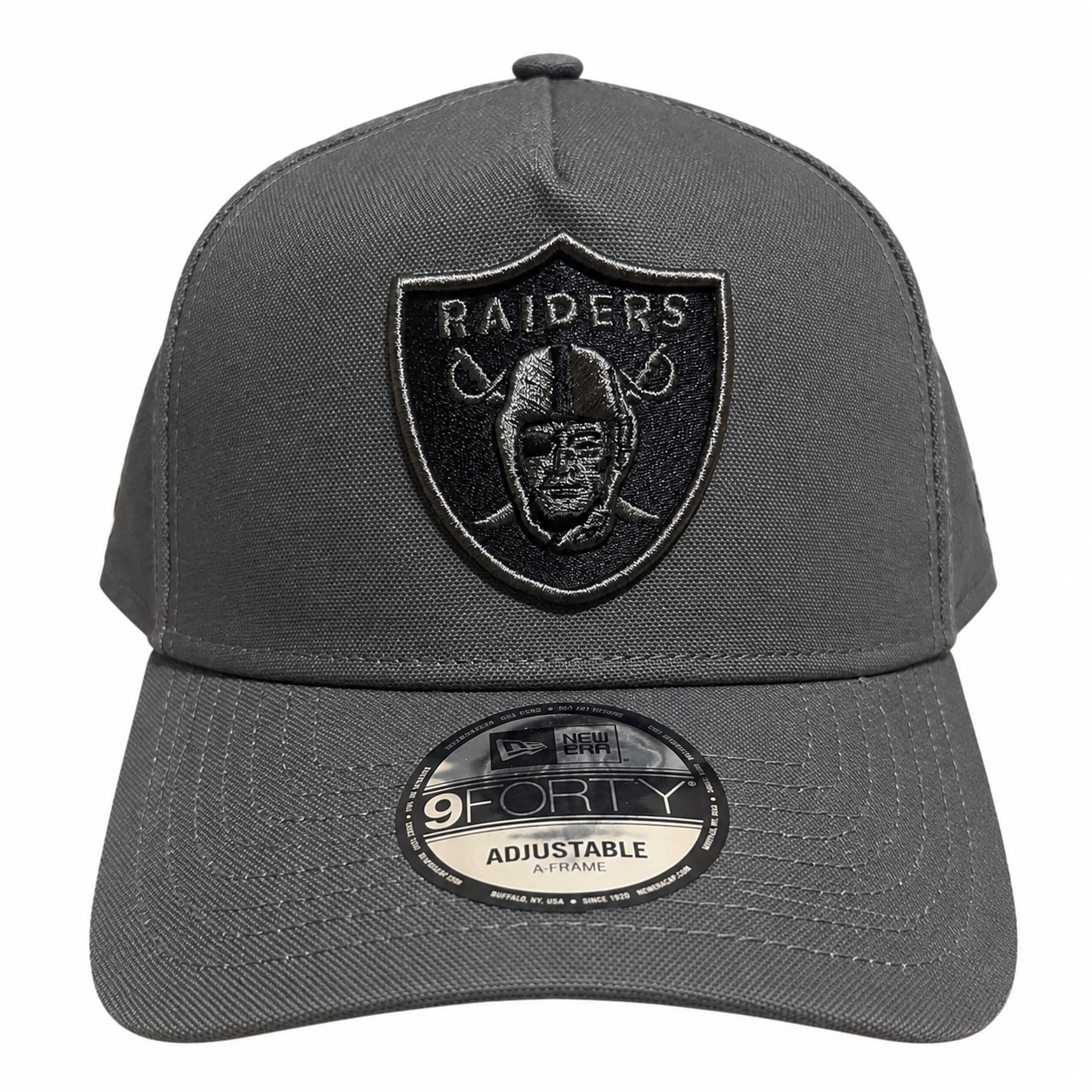 Las Vegas Raiders Hat - Moss Canvas Best of Archive 9Forty A-Frame NFL Snapback Cap - New Era