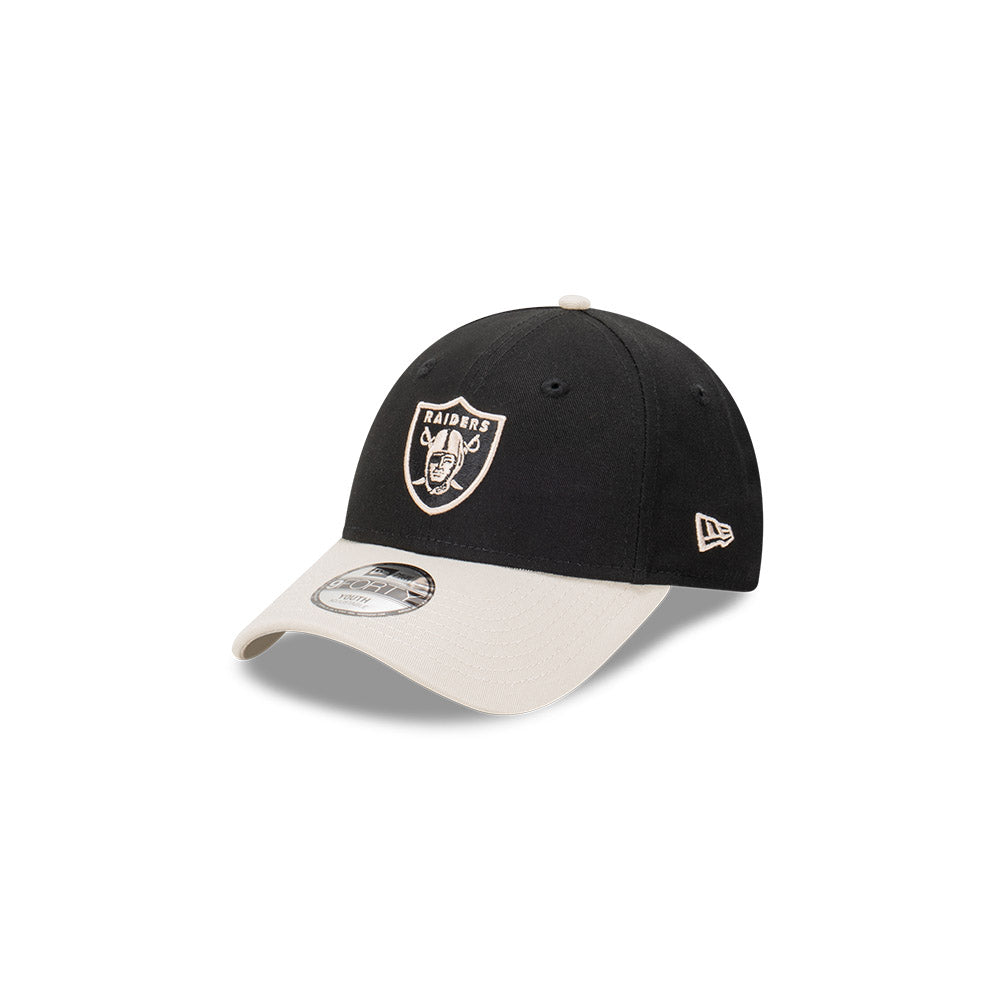 Las Vegas Raiders Youth Kids Hat - Black Stone 2-Tone 9Forty Kids NFL Snapback Cap - New Era