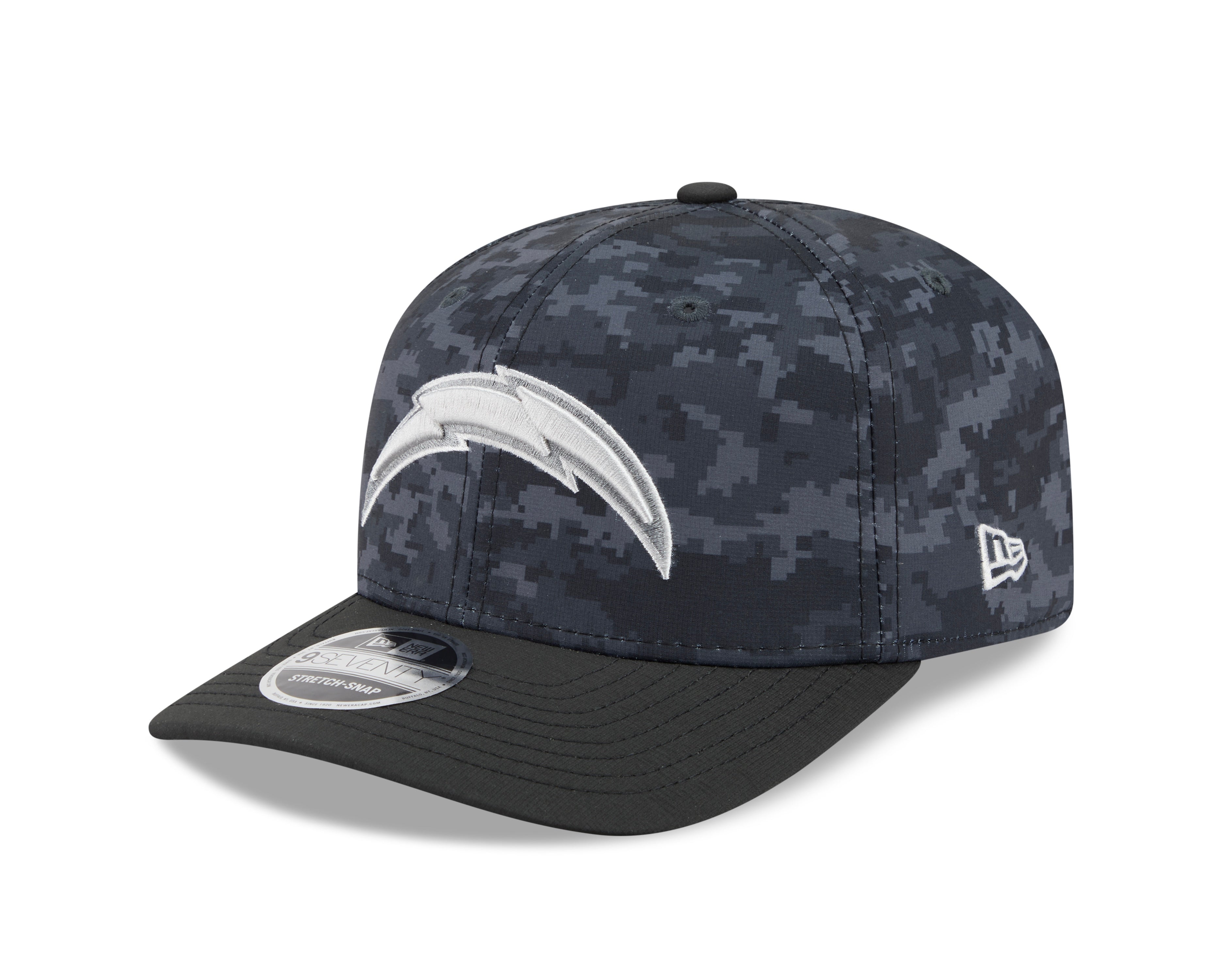 Los Angeles Chargers Hat - Dark Camo Salute To Service NFL 9Seventy Adjustable Stretch Snapback Cap - New Era