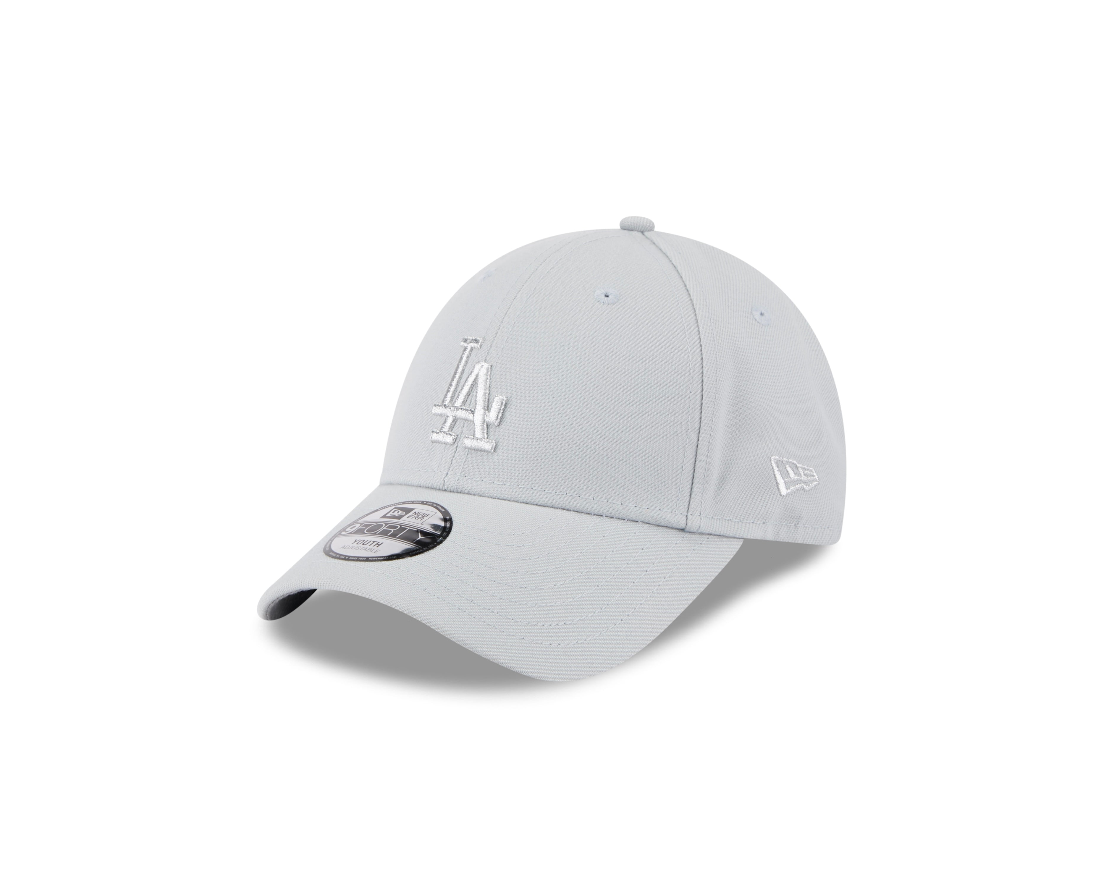 Los Angeles Dodgers Youth Kids Hat - Grey Metallic 9Forty Kids MLB Snapback Cap - New Era